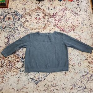 Pact Fisherman Sweater 100% Organic Cotton Green Heather Relaxed Size XXXL